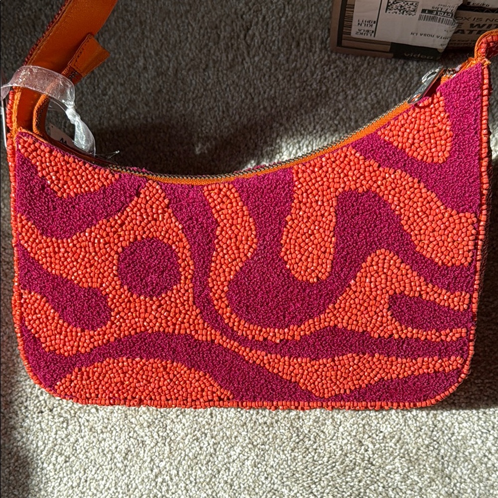 VIRAL BEADED Zebra bag • 🧡🩷